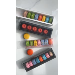 12 Pcs PET Plastic Macaron Containers Embossing Printing Handling