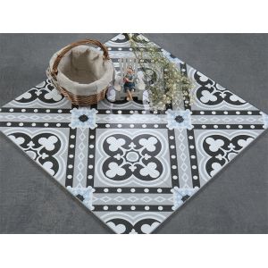Gray & White 20x20cm Ceramic Rustic Tile for Indoor Floor
