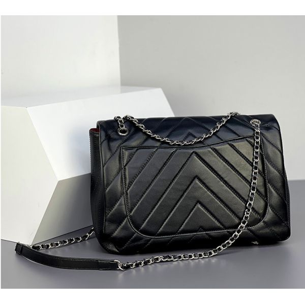 Buy Black PU Shoulder Bag 34cm 22cm One Shoulder Messenger Bag at wholesale prices