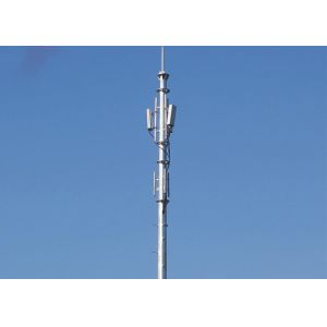 Signal Communication Monopole Cell Tower , 55m Monopole Telecommunications Tower