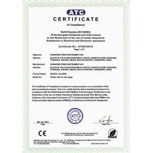 Shenzhen Pride Instrument Inc. Certifications