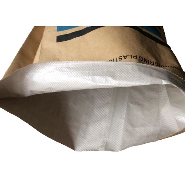 50kg Kraft Paper & Plastic Compound Sacks / Raphe Multiwall Paper Bags for Packing Chemicals