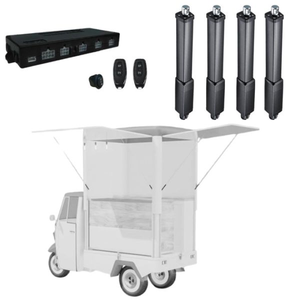 Food Truck Mobile Kitchen 4CH Actuators Hall Effect Electric Cylinder Sync System