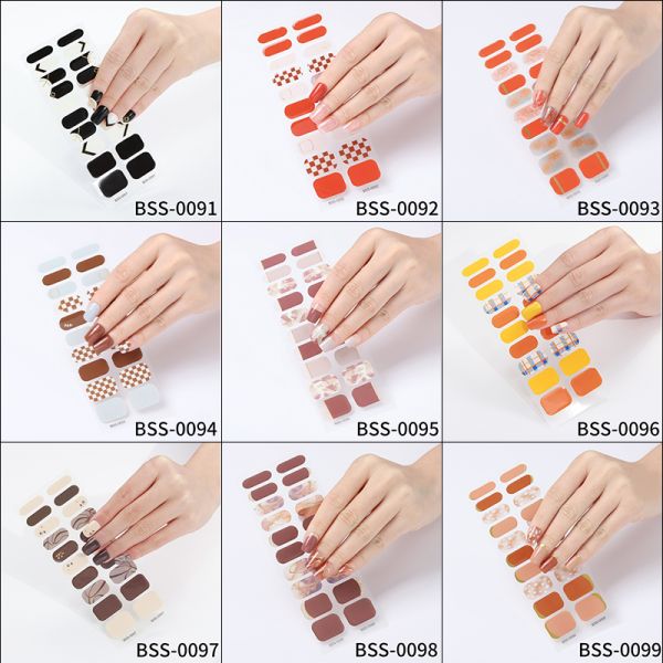 2022 Korea 100% Full Test Oem Accept Plastic Gel Nail Wraps Silver Wholesale In China