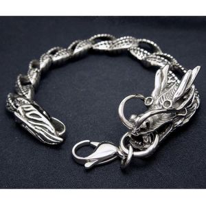 Titanium Stainless Steel Dragon Men's Bracelet Gothic Style (JCE133)