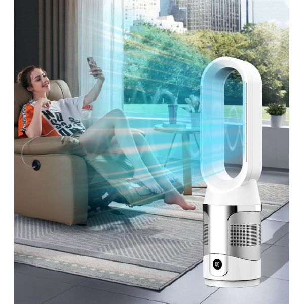 20 Inch Bladeless Cooling Heater Tower Fan with Hepa Air Purifier NO Adjustable Height