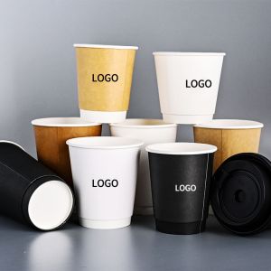 Custom Waterproof Double Wall Paper Cups For Chocolate Espresso