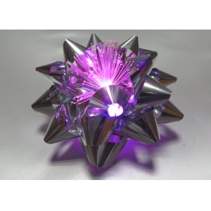 10CM Dia Metallic LED Ribbon Bow for gift decorations , Pink Blue Silver Star