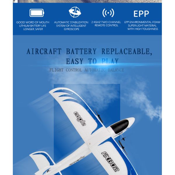 Foam Throwing Plane Airplane Toys Fx802 RC Eagle Glider Aircraft with Automatic Balance and Anti-collision Function