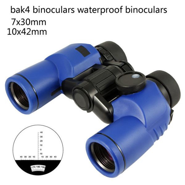 blue 10x42 waterproof binoculars and compass 7x30 rangefinder marine waterproof