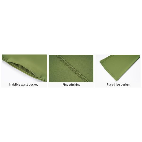 Flared Leg Pocket Yoga Pants Women High Wasit Leggings With Hidden Pocket