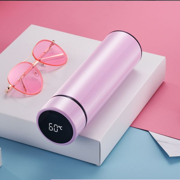 500ML Custom Smart SS304 Stainless Steel double insulated Vacuum thermo Water Bottle With LED Temperature Display