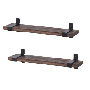 Rustic Wood Floating Shelves Wall Storage Triangle Bracket for Custom Size