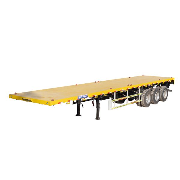 Buy 40FT Container Flatbed Trailer with LED Light 7 Ways 24V 12500mm Dimensions and 500mm High Main Beam at wholesale prices