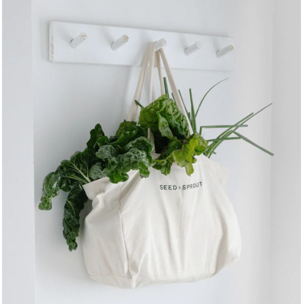 Versatile Canvas Grocery Tote Bag with Pockets Organic Cotton Reusable Stylish