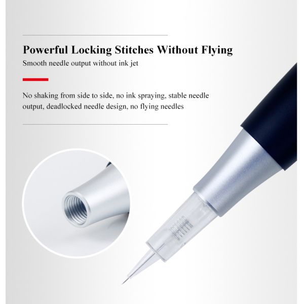 Black Digital PMU Microblading Pen Stainless Steel Electric Tattoo Gun Kit for Eyebrows Lips Skin Permanent Makeup Machine