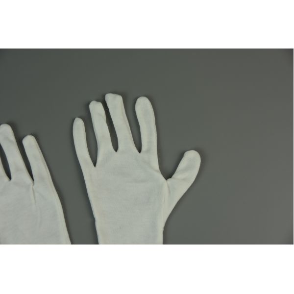 Soft Comfortable White Cotton Cleanroom Gloves For Electronics Assembly