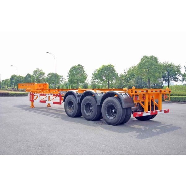 Buy Steel Tank Container Trailer Chassis / 40 ft Gooseneck Trailer 3 Axles at wholesale prices