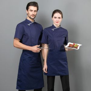 OEM Chef Work Apron Cotton Denim Material Anti Wrinkle