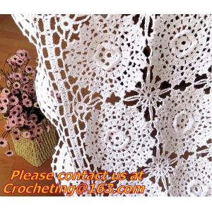 Crocheted Applepine flower Table cloth, table cover, handmade crochet, blanket,