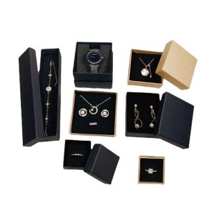 Customized Logo Jewelry Box With White And Black Lid Ring Packaging Box And Gift