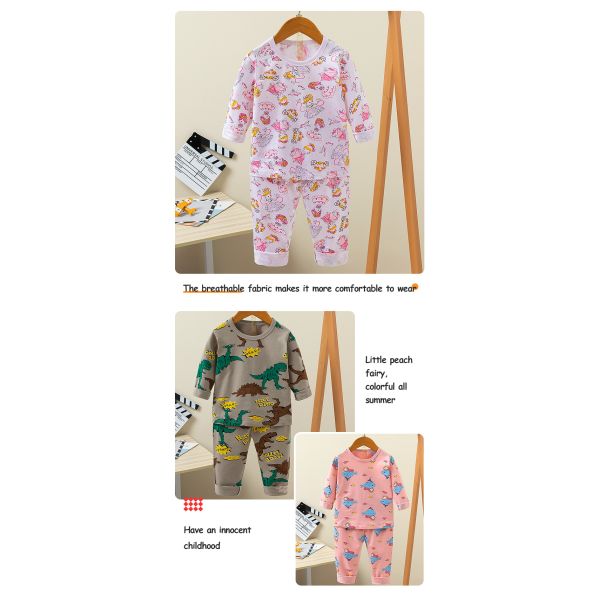 Autumn Children printed pyjama set Full Flower Long Pyjamas Set