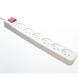 Grounding Standard Power Strip with 6 Way Extension Socket and Universal Power