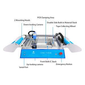 Double Sided Smt Assembly CHMT36VB Desktop Pick And Place Machine 58 Feeders