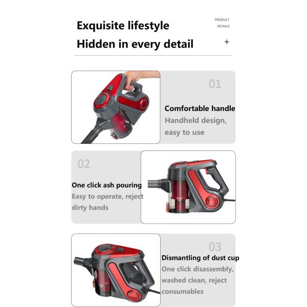 Powerful Household 18000PA Handheld Push Rod Vacuum Cleaner Portable Vertical Cleaner