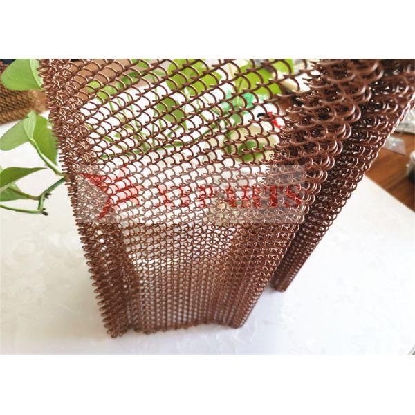 Buy 10mm Foldability Bronze Architectural Coil Wire Curtain For Stage Background at wholesale prices