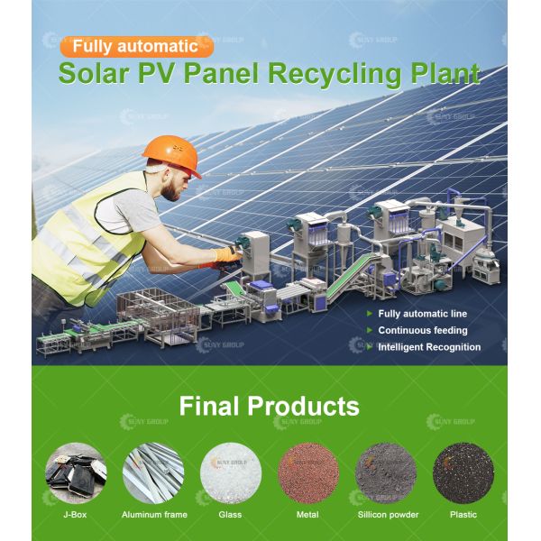 Green Energy Solar Panel Recycling Plant For Photovoltaic Panels