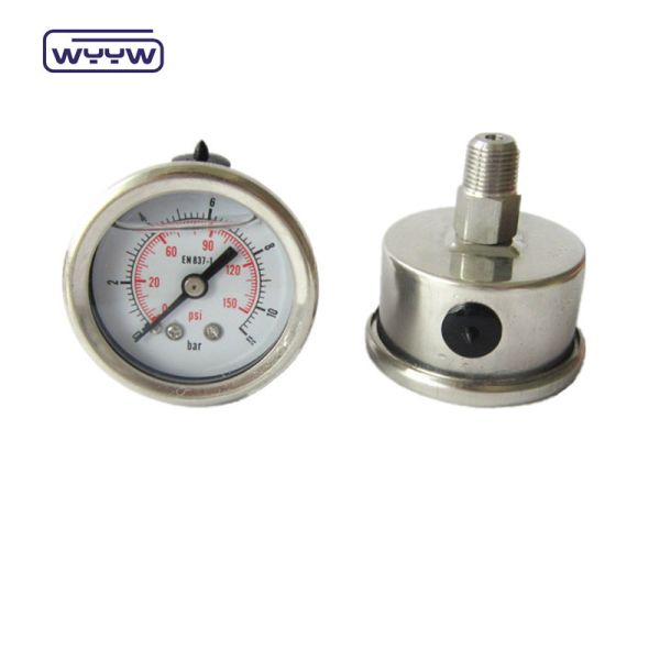 Buy Stainless Steel Bourton Tube Liquid Filled Pressure Gauge Heavy Duty 63mm 100mm 150mm at wholesale prices