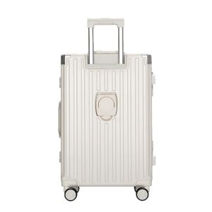 28" Rechargeable Aluminum Frame Spinner Suitcase