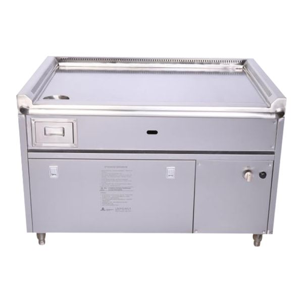 Commercial Stainless Steel Gas Smokeless Teppanyaki Grill Table with 8000W Power