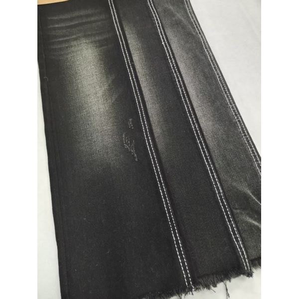 Silk Black 3/1 Right Twill Dark Indigo High Stretch 8S Denim Fabric 11.5oz For Jeans