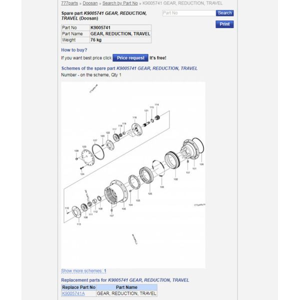 31M8-40010 K9005741 Travel Gearbox DH60-7 DX60 R55-7 Doosan Excavator Parts