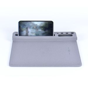 Multifunctional Magnetic Wireless Charging Leather Mouse Pad Custom Printed