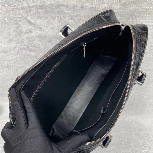 Exotic Real Crocodile Skin Zipper Closure Businessmen Laptop Briefcase Shoulder Bag Genuine Alligator Leather Male Purse