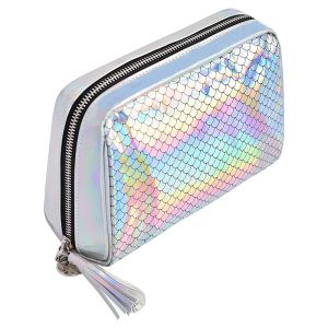 Large Luxury Custom Cosmetic Bag Leather Cosmetic Case 20X7X14CM