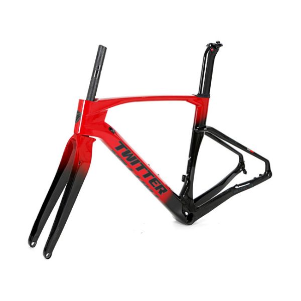 45cm Carbon Road Bike Frame , Hybrid Bike Frameset For 700x40C Tyre