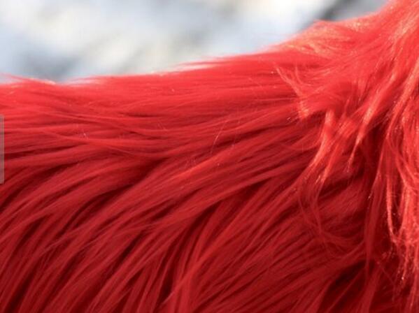 Red Womens Faux Fur Coat With Collar Shaggy , Long Pile Fur Coat TW78516