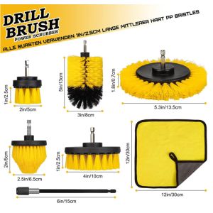 PP Drill Brush Attachment Set 7 Pieces For Cleaning