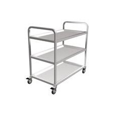 3 Tier Polished Durable Stainless Steel Kitchen Shelves With Wheels
