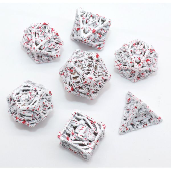Buy Durable Antiwear Small Dice Set , Handmade White Polyhedral Dice at wholesale prices