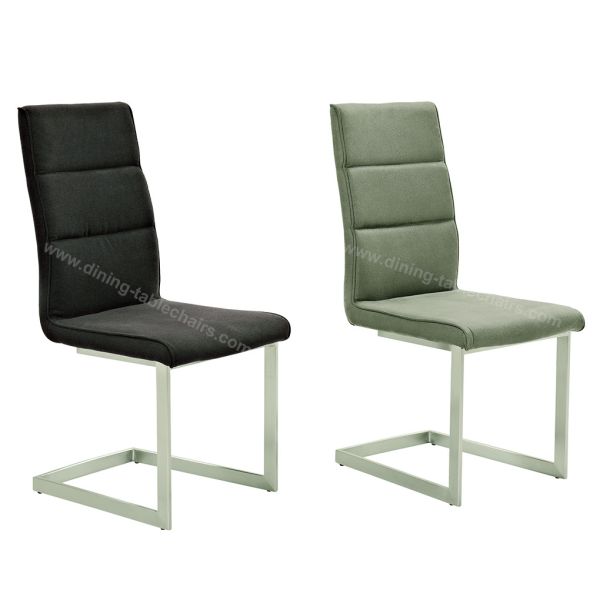 Buy Leathaire Technical Fabric Upholstered Dining Chairs Sanding Finish Stainless Leg at wholesale prices
