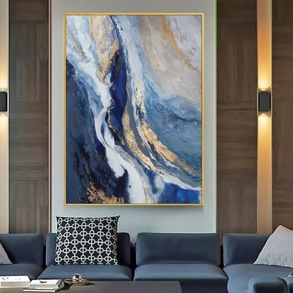 Handpainted Abstract Canvas Landscape Oil Painting Modern Style Wall Hanging