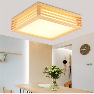 Natural wood living room lamp Japanese style led home ceiling light(WH-WA-35)