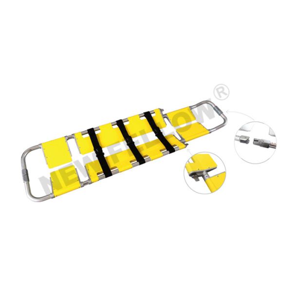 Buy Yellow Emergency Detachable Aluminum Scoop Stretcher Folding Stretcher With Wheels at wholesale prices