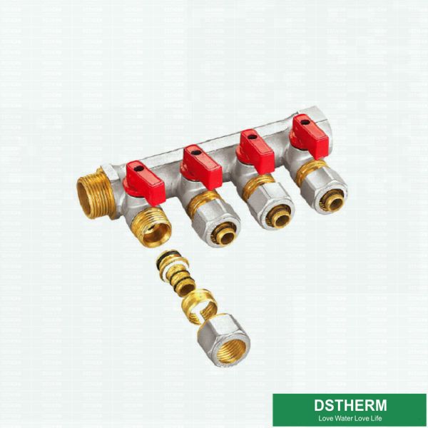 Floor Heating System Water Mixer Valve Brass Manifolds Two Ways Three Ways to