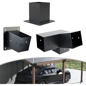 Pergola Bracket Kit 4''x4'', 4pcs 3-Way Heavy Duty Corner Bracket Woodworks DIY